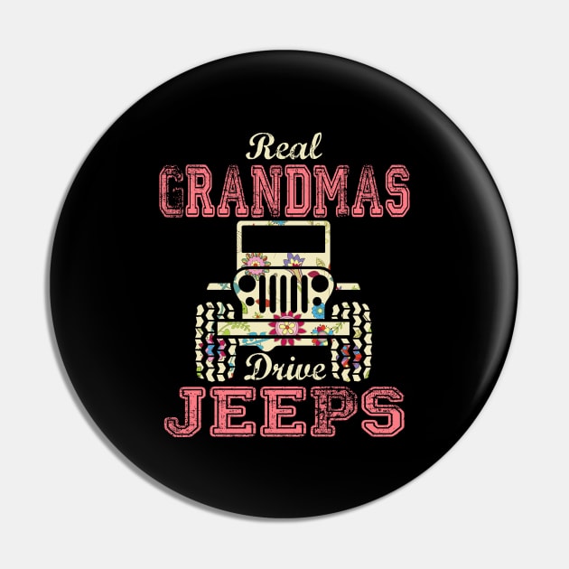 Real Grandmas Drive Jeeps Cute Flower Jeep Floral Jeeps Women/Kid Jeep Lover Jeep Girl Pin by Nancie