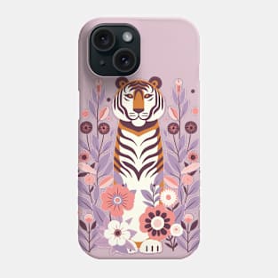 Serene Tiger in Blooming Garden Phone Case