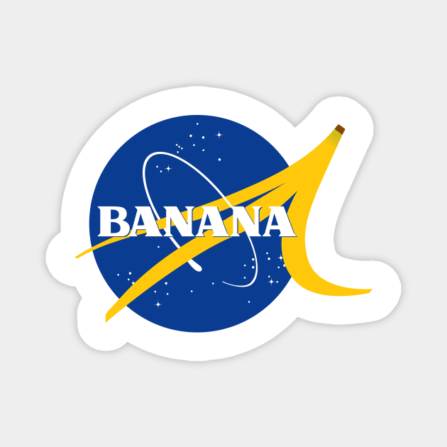 NASA funny banana logo Magnet by minimaldesign