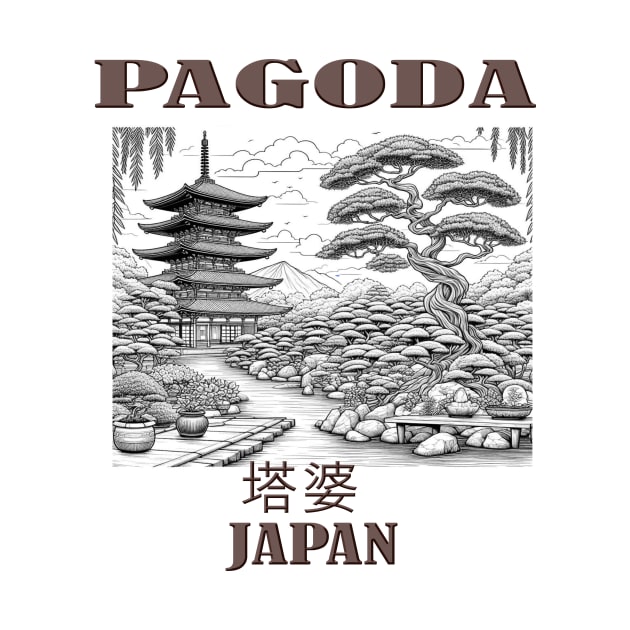 Japanese pagoda garden bonsai trees travel gift by fantastic-designs