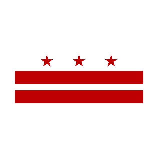 Washington DC City Flag Red White by Culture-Factory