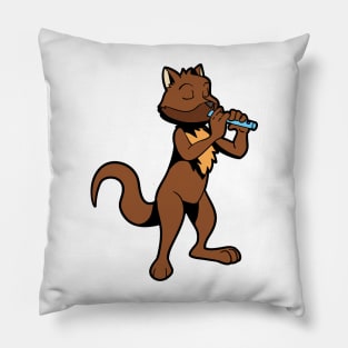 Cartoon marten - flute player Pillow