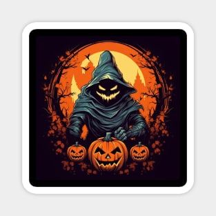 scary witch with pumpkins Magnet