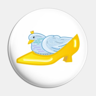 Funny pigeon in the golden shoe Pin