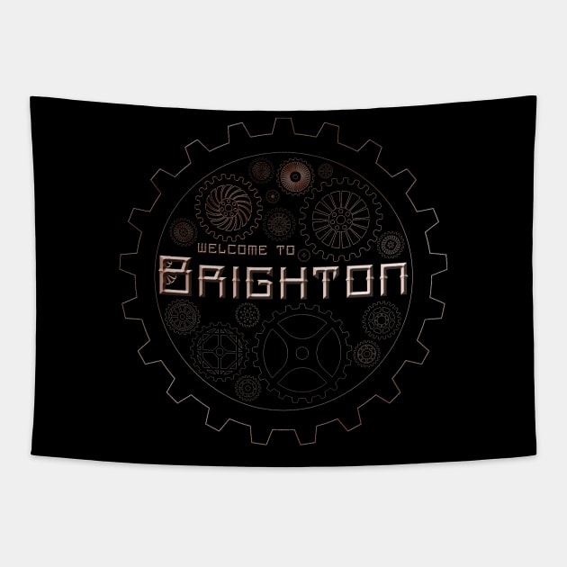 Mortal Engines Welcome to Brighton Tapestry by Bevatron