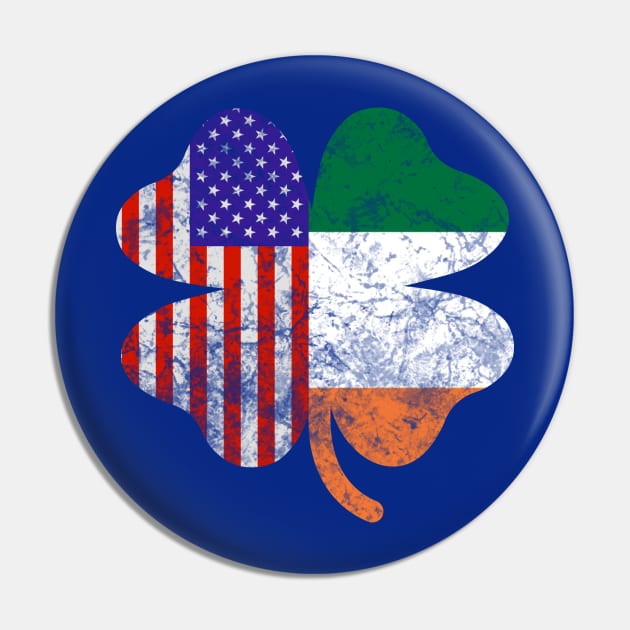 Irish American Flag Shamrock Pin by Scar