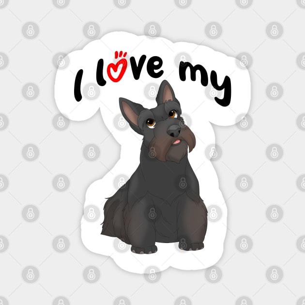 I Love My Black Scottish Terrier Dog Magnet by millersye