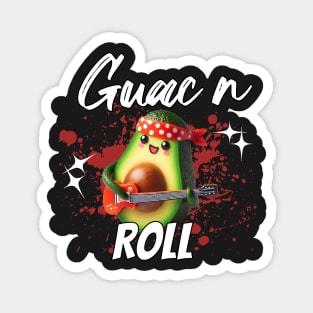 Guac n´ roll avocado playing guitar Magnet