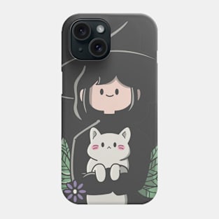 hugging my cat Phone Case