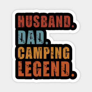 Husband Dad Camping Legend Vintage Funny Camper Father's Day Magnet