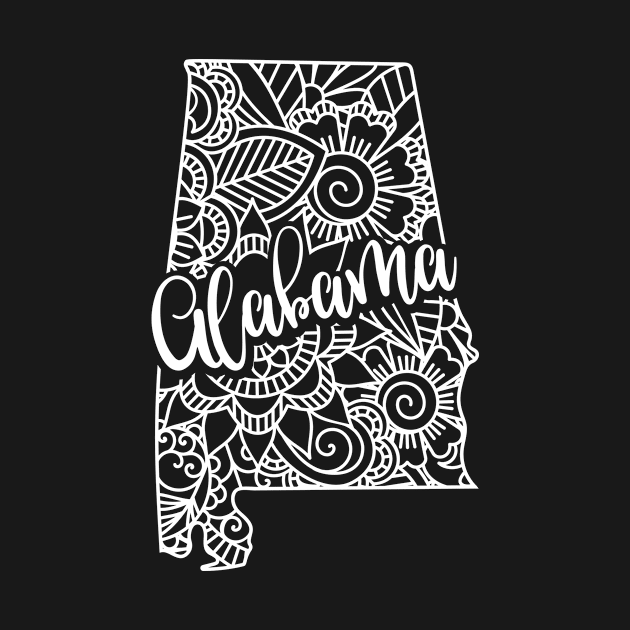 Alabama USA Mandala Art Gift by JKFDesigns