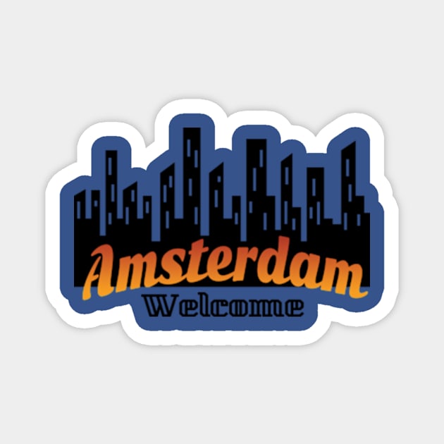 Welcome Amsterdam Netherlands Magnet by Polahcrea