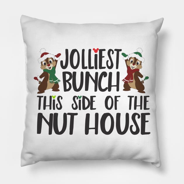 This side of the nut house Pillow by Make it Festive