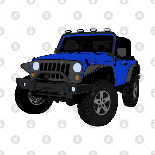 Blue Jeep Wrangler Illustration by KAM Std