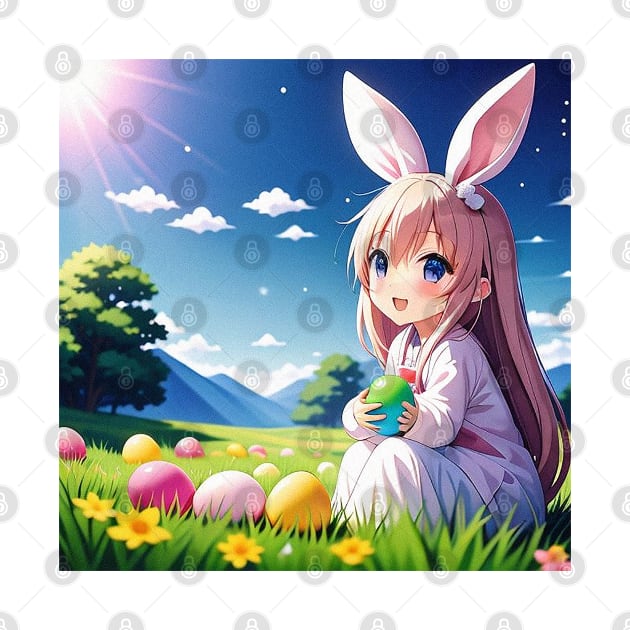 “Easter Egg Hunt” Anime Bunny Girl by Mad Tea Garden