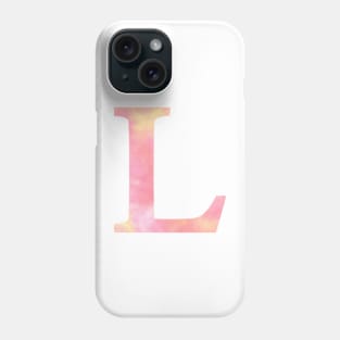 The Letter L Orange and Pink Watercolor Design Phone Case