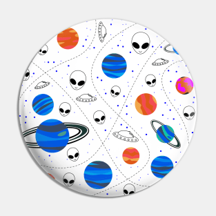 Alien playground ecopop pattern Pin