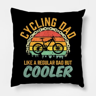 Cycling Dad Mountain Bike Bicycle Birthday Fathers Day Pillow