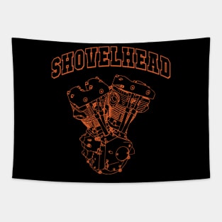 SHOVELHEAD Orange Engine Tapestry