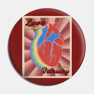 LOVE ALWAYS WINS RETRO POSTER Pin