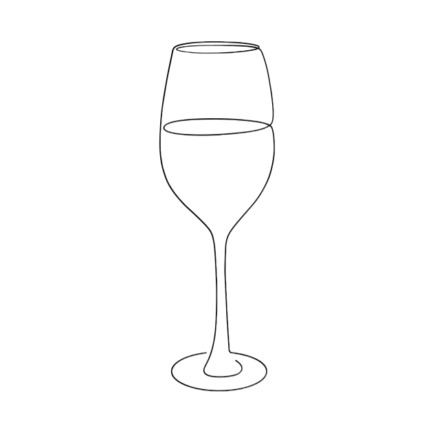 Wine Glass Line Drawing by PrintsWarehouse