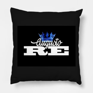 logo, augusto re, black Pillow