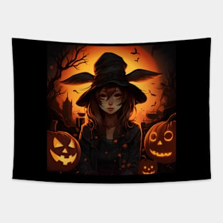 Halloween witch girl Tapestry