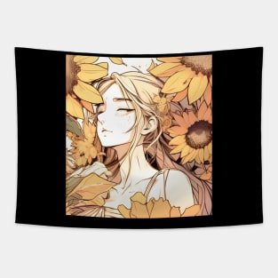 Just A Girl Who Love Sunflower - Sunflower Girl Tapestry