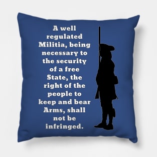 Second Amendment Militia Man (Back Print) Pillow