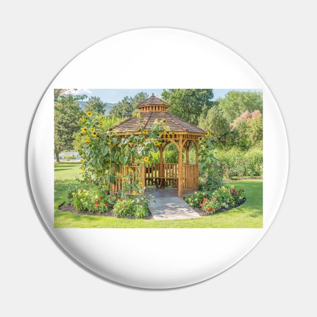 Garden Gazebo and Flowers in Summer Pin by Amy-K-Mitchell