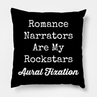 Romance Narrators are my Rockstars-White Lettering Pillow