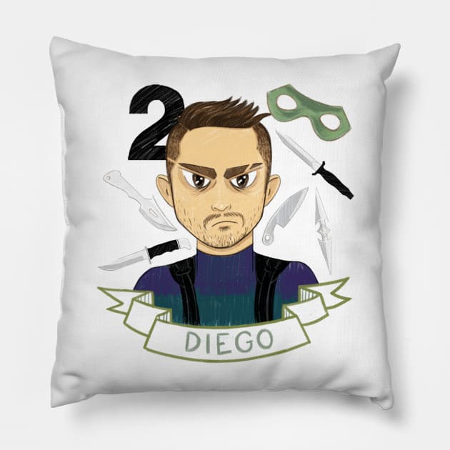 Diego Hargreeves - The Umbrella Academy Pillow by conshnobre