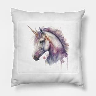 Unicorn Watercolour Painting Pillow