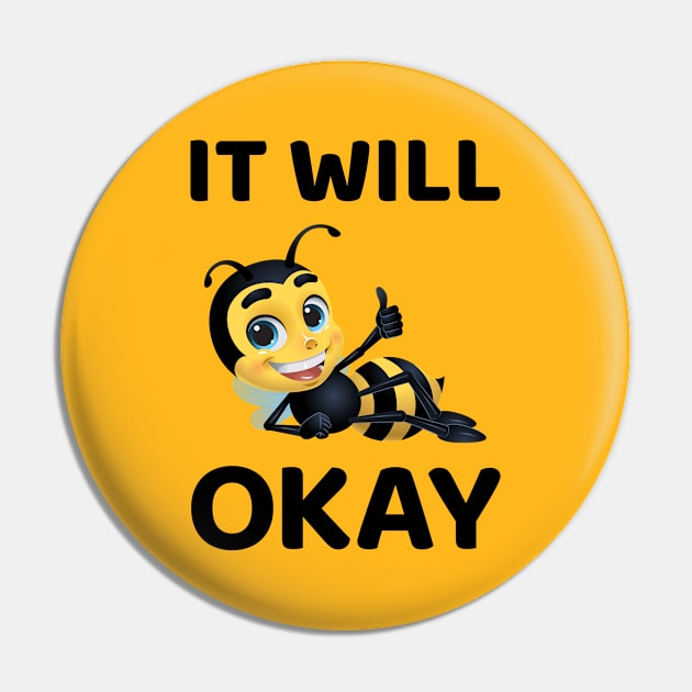 Bee Positive Message Pin by sqwear