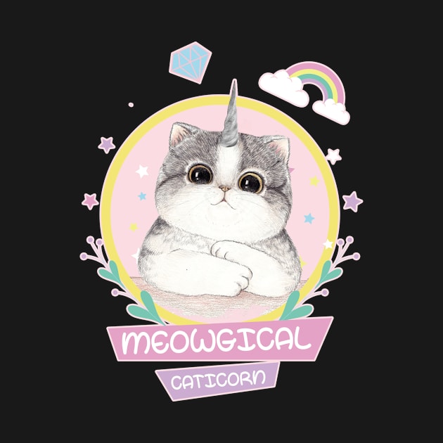 'Meowgical Caticorn Rainbow' Adorable Rainbows Gift by ourwackyhome