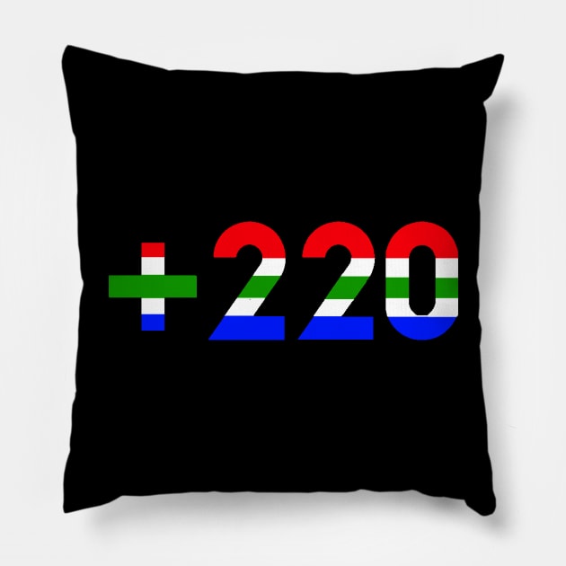 The Gambia +220 Country calling code Pillow by Tony Cisse Art Originals