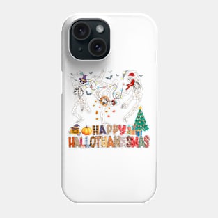 Happy Hallothanksmas Dancing Skeletons Phone Case