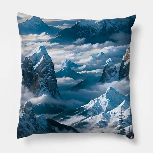 Winter Scenery - Vista Overlook Pillow by CursedContent