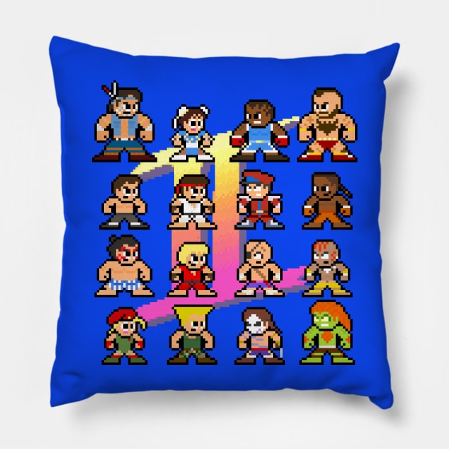 8bit Super Street Fighter II Pillow by 8-BitHero