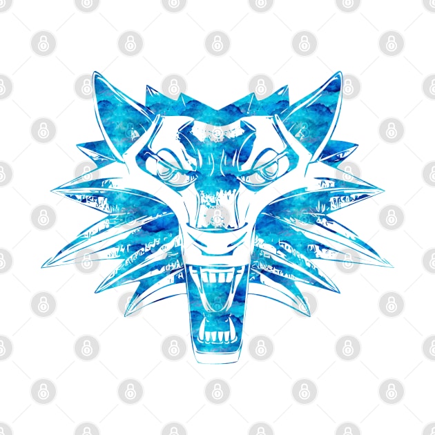 ✯ Wolf Head ✯ Watercolor stencil art style wolf sticker by Naumovski