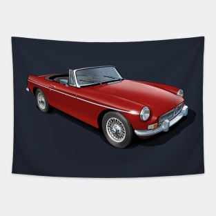 MGB Roadster in tartan red Tapestry