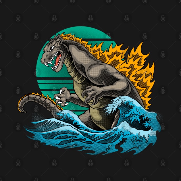 godzilla wave retro by terror machine std