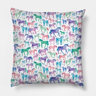 Watercolour Pastel Unicorns Pillow