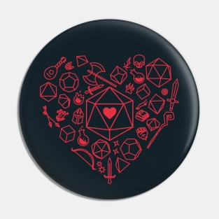 DnD Dice Love - Red Pin