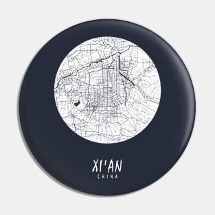 Xian, Shaanxi, China City Map - Full Moon Pin