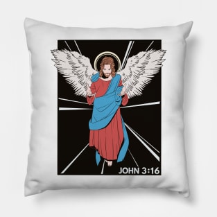 Jesus Christ John 3:16 Bible Verse Praise The Lord Pillow