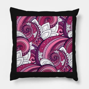 Paisley Print with Vintage Floral Motifs Pillow