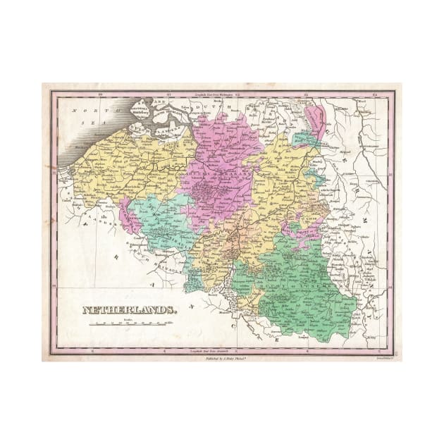 Vintage Map of Belgium (1827) by Bravuramedia