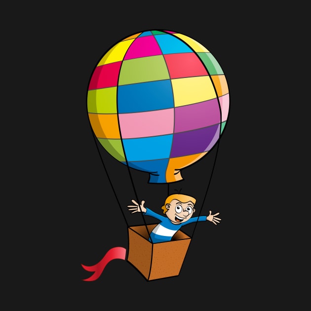 The boy in the hot air balloon. Vector Illustration by Stefs-Red-Shop