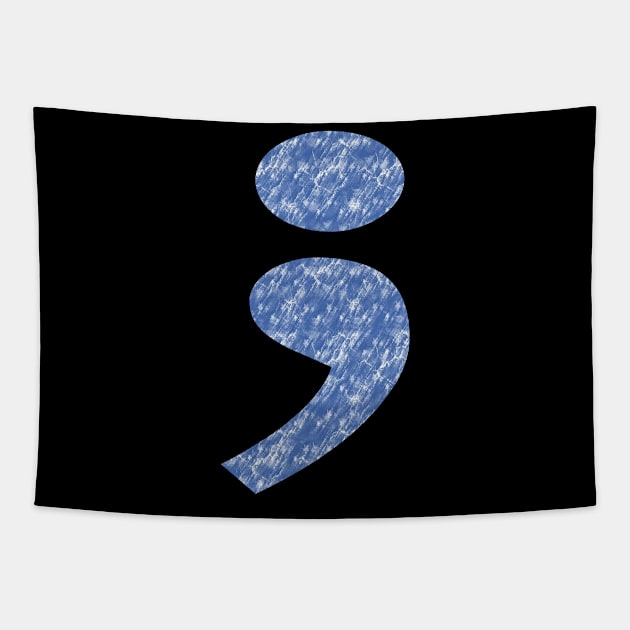 Semicolon Sparkle Tapestry by MarieStar